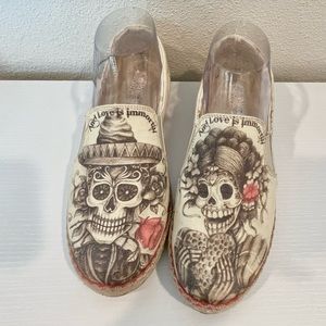 Goby Shoes Day of the Dead Slip on Sneakers
